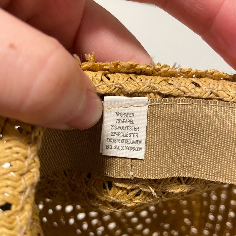 NWOT |‎ small rounded straw hat with fabric - Picture 5 of 5